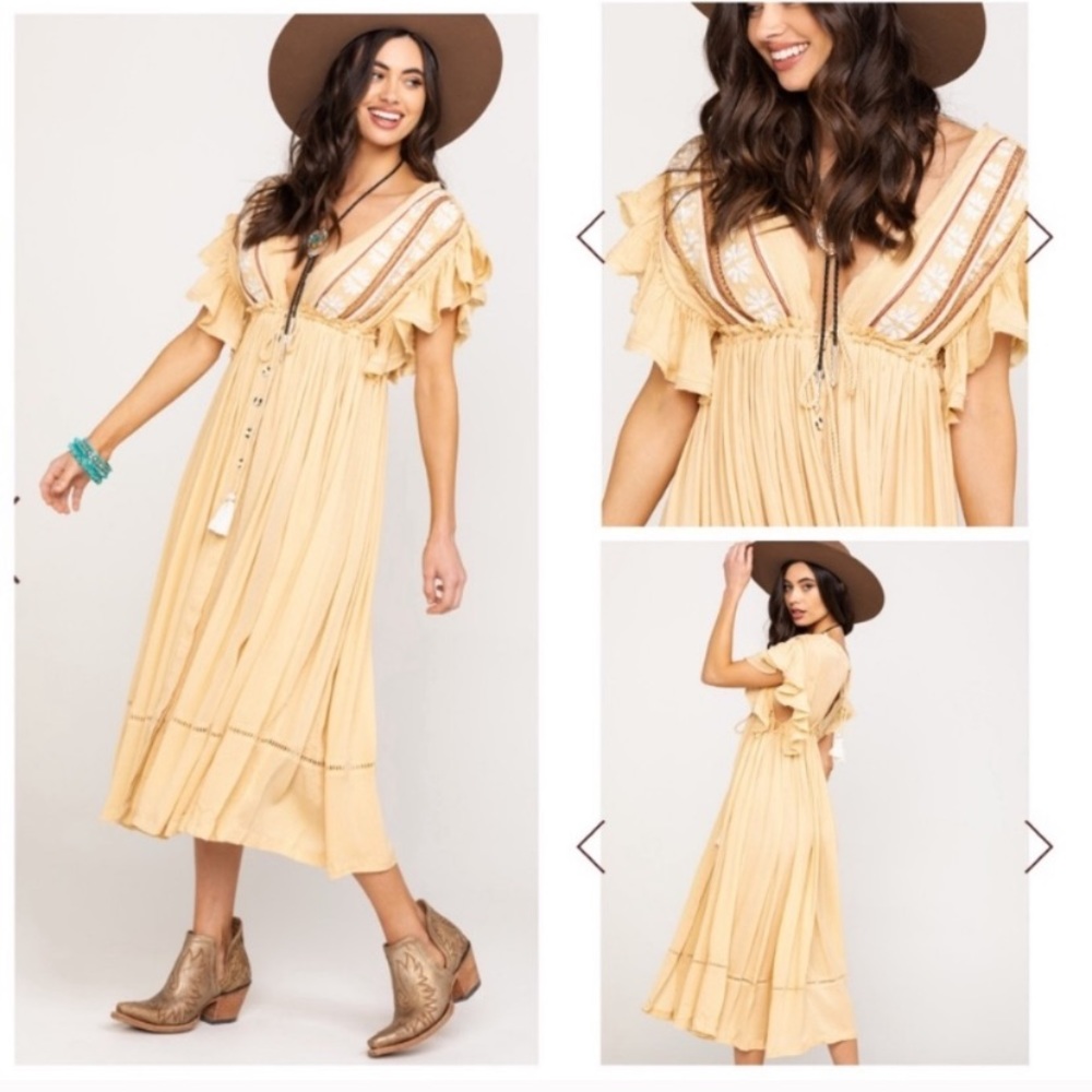 Free People Bali Will Wait For You Midi Dress - Picture 2 of 8
